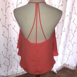 NWT 🎯 Strappy Coral Sleeveless Flowy Top